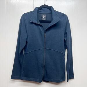 Skechers Full Zip Space Dye Navy Blue Womens Activewear Sweatshirt Size Large
